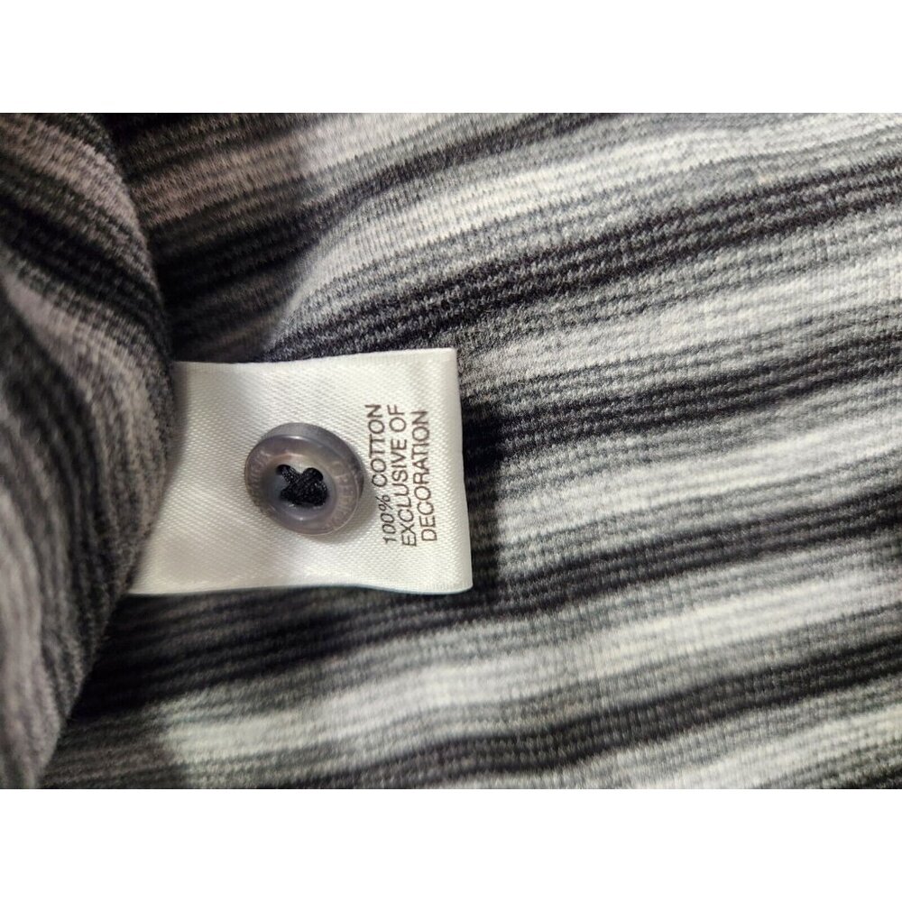 Cremieux Mens Size L Polo Shirt Black Gray Striped Monte Carlo 100% Cotton -25 - Picture 8 of 11